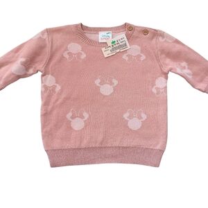 Disney Sweater For Newborn Baby Pink Minnie‎ Mouse Infant Size 0-3 Months NEW